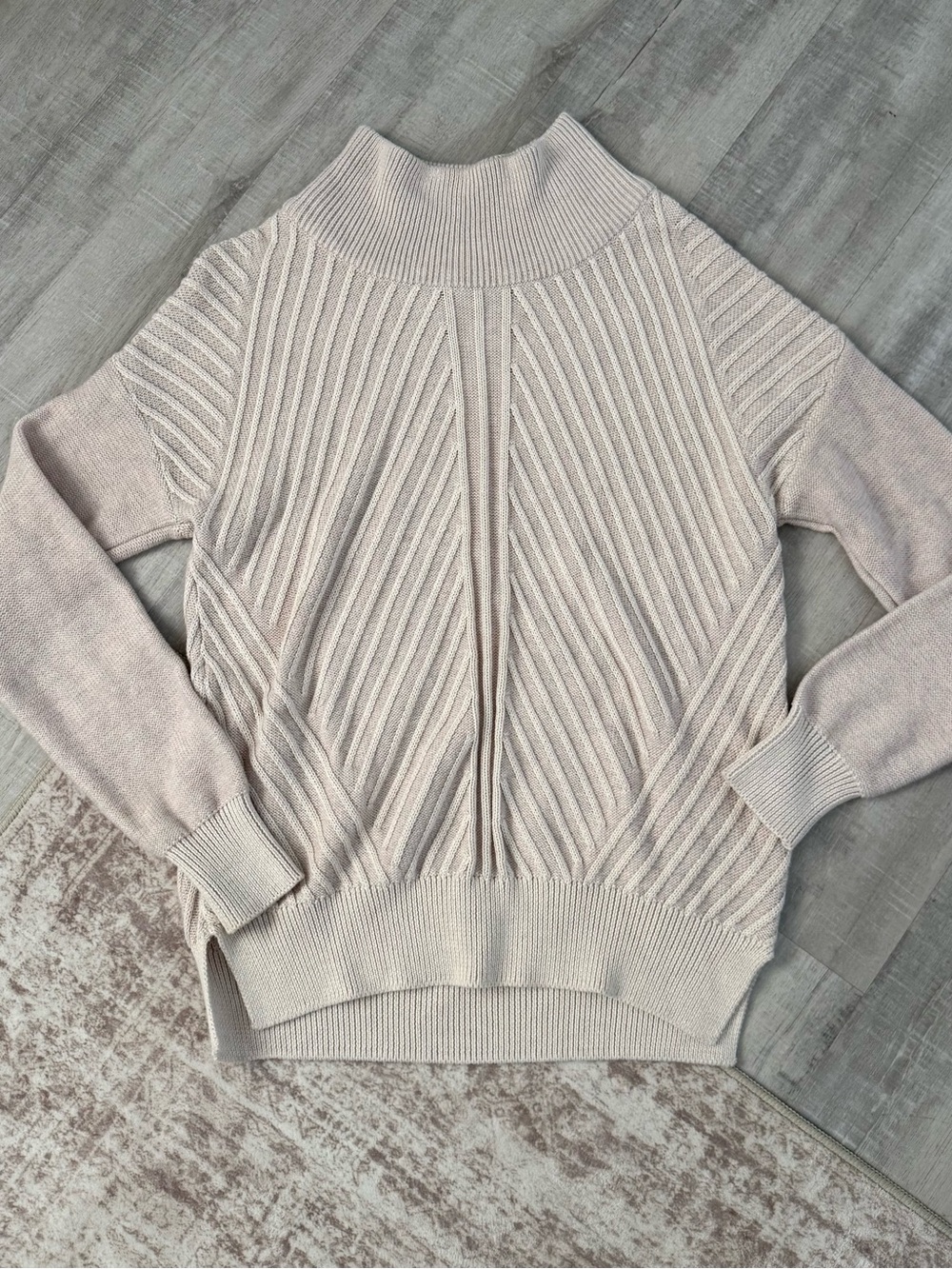 Prana mock neck knit Sweater, khaki Rose, women’s Medium